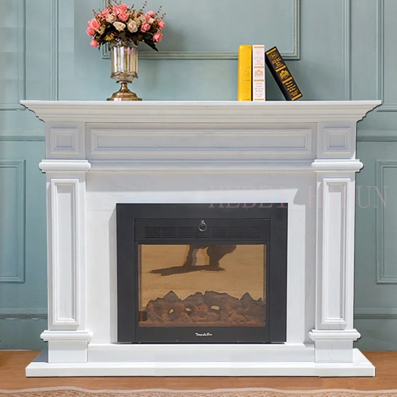 Cheap modern wood fireplace stove frame with remote control electric fireplaces