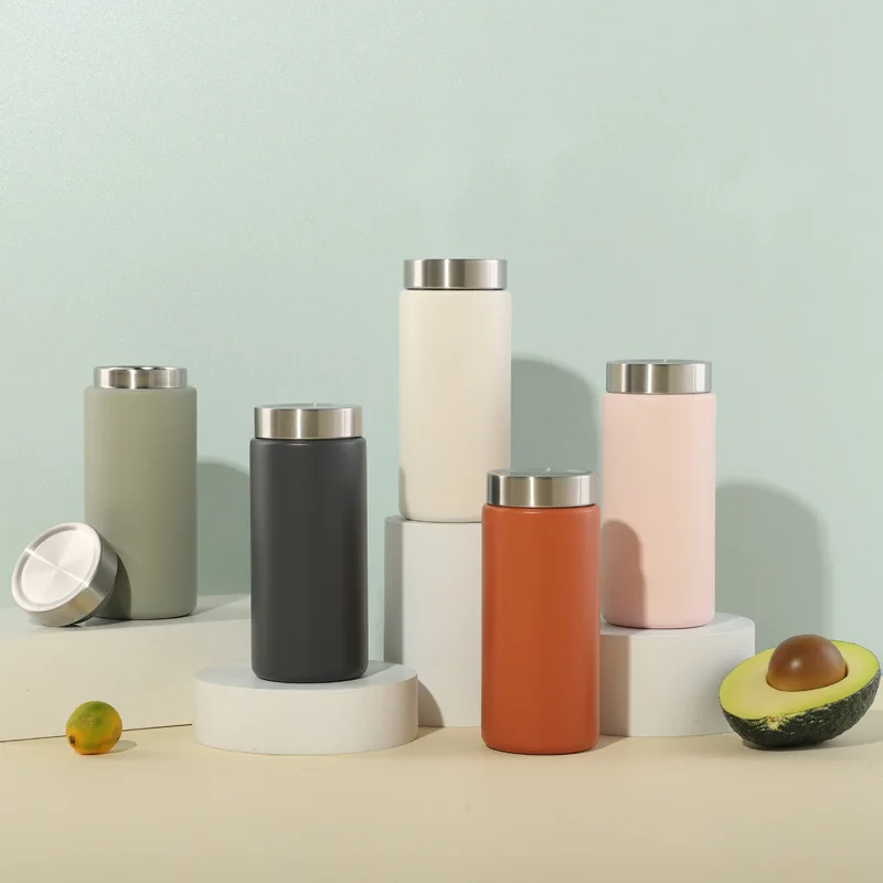 Christmas 316 Vasos Mini Pocket Insulated Thermos Flask With Steel Lid Vacuum Powder Coated Children Outdoor Water Bottles