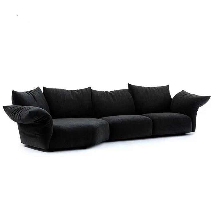 Large flat fabric petal sofa