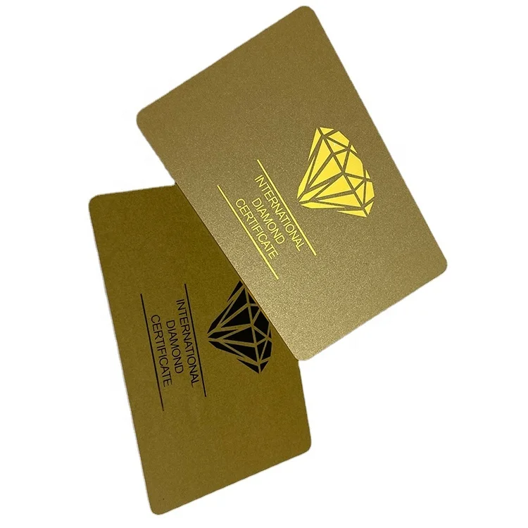 Custom 20PT PVC Gold Card Printing Plastic Membership Card CR80 PVC Golden Card With Gold Foil Printing