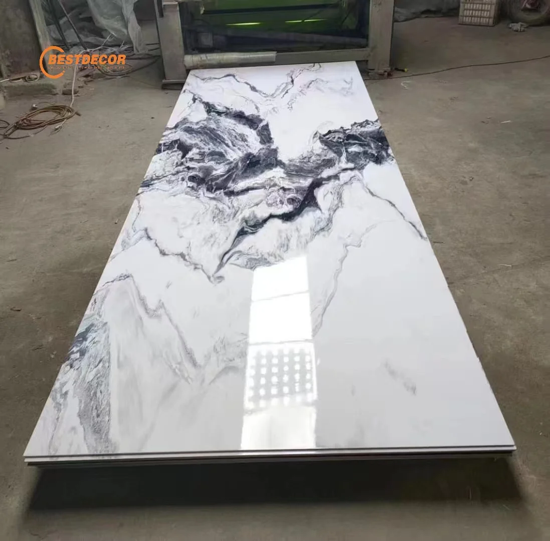 New Design Marble Patterned Fire Resistant Board PVC UV Marble Sheet for Indoor PVC Marble Wall Board