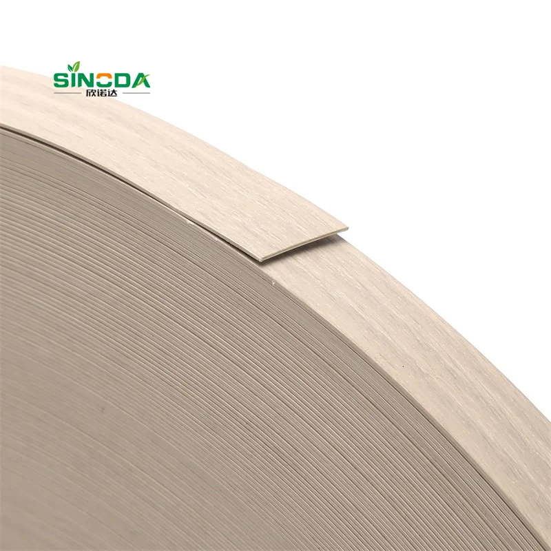 Factory direct sales of raw wood color PCV edge banding with acrylic edge banding and ABS edging