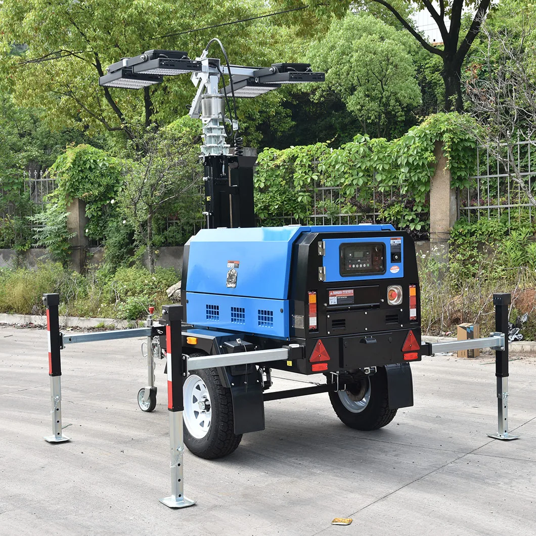 6 - 8 KW Mobile Diesel Light Tower electric winch for site