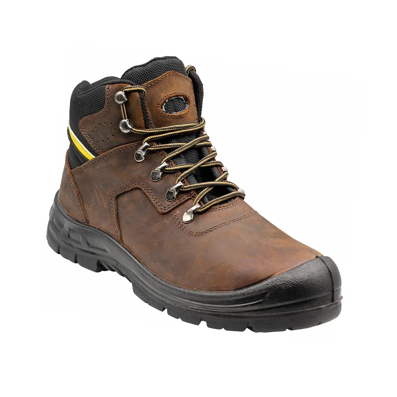 2022 New Arrival Oil Resistant Mesh Lining Brown Work Man Sports Safety Boots Shoes