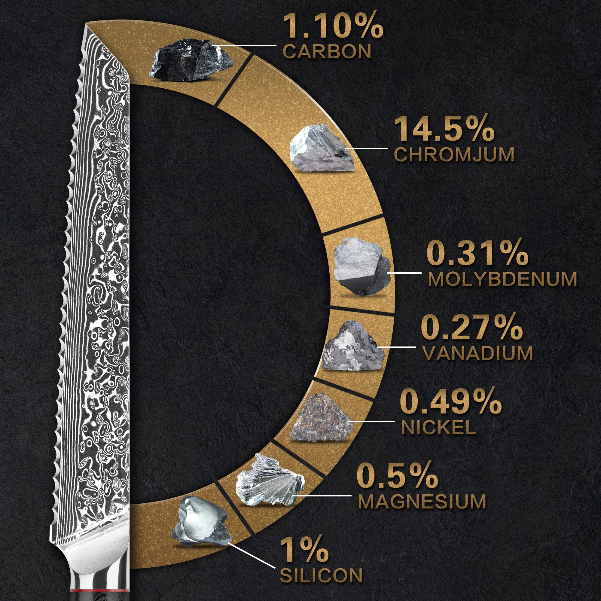 Black G10 Mosaic Rivet 8 Inch 67 Layers Damascus Steel Bread Slicer Japanese v Gold Serrated Blade Bread Knife with vg10 core