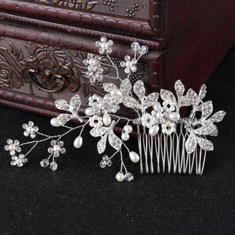 bridal crystal hair comb , wedding comb for hair