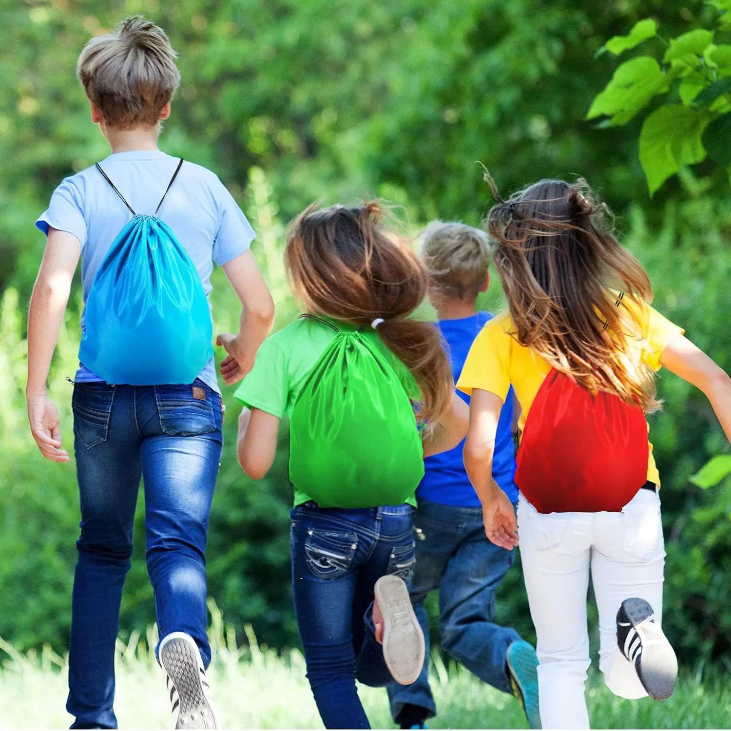 Diy Walking Yoga Swimming Tour Recycled Draw Rope Waterproof Children Adult Gym Bags With Custom Print