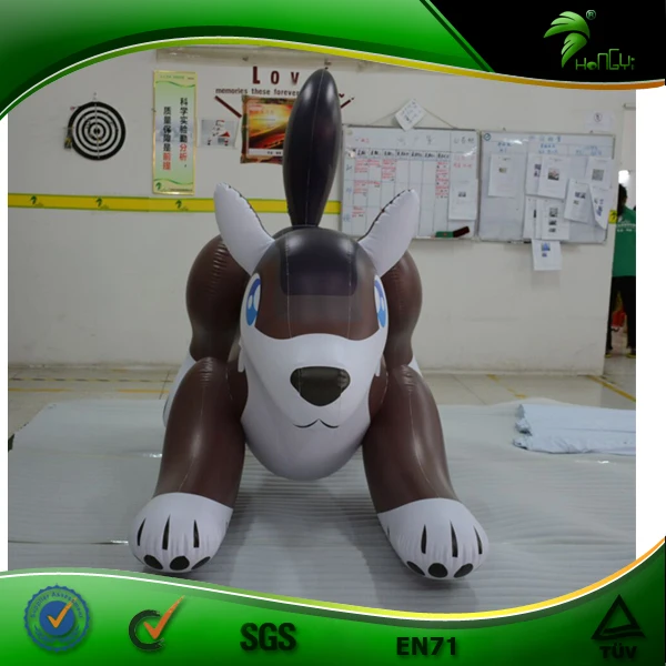 Bouncing Soft Flying Cartoon Inflatable Wolf / Hongyi Custom Made Inflatable Dog Toy