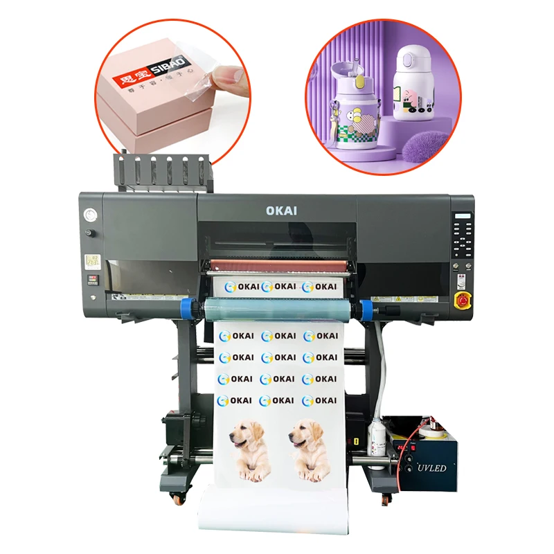 Okai 60cm Uv Dtf Crystal Sticker Printer 4 Printhead I1600 I3200 Uv Dtf Printer
