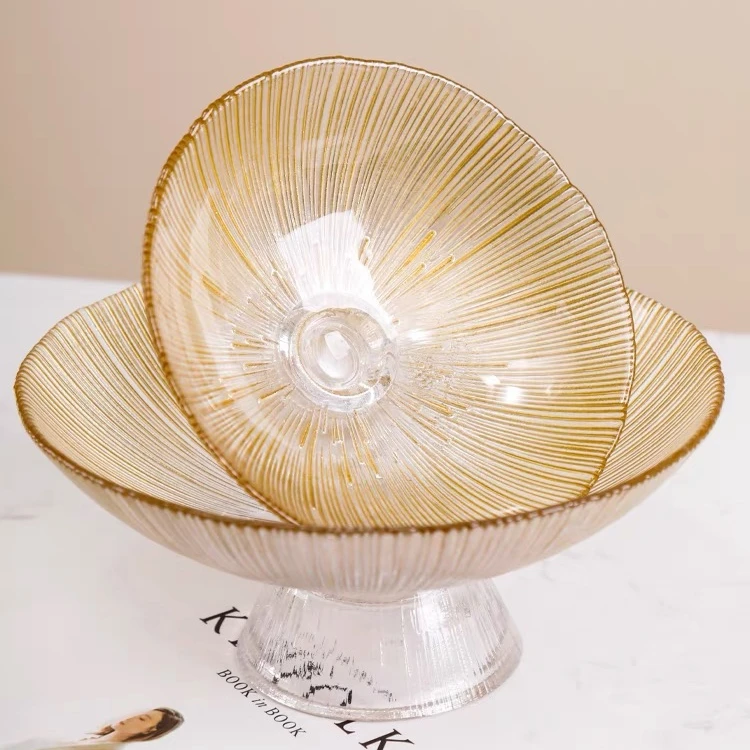 Glass Cake Stand Glass Footed Cake Plate Platter Silver Party Decorations Transparent CLASSIC Round Plate Dish Sustainable