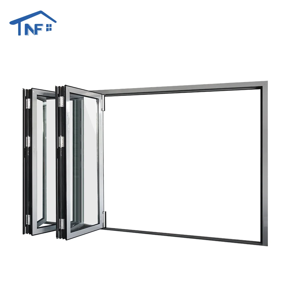 Custom veranda exterior accordion bifold door glass sliding patio bi-folding bifold aluminum bi folding door white bifold doors