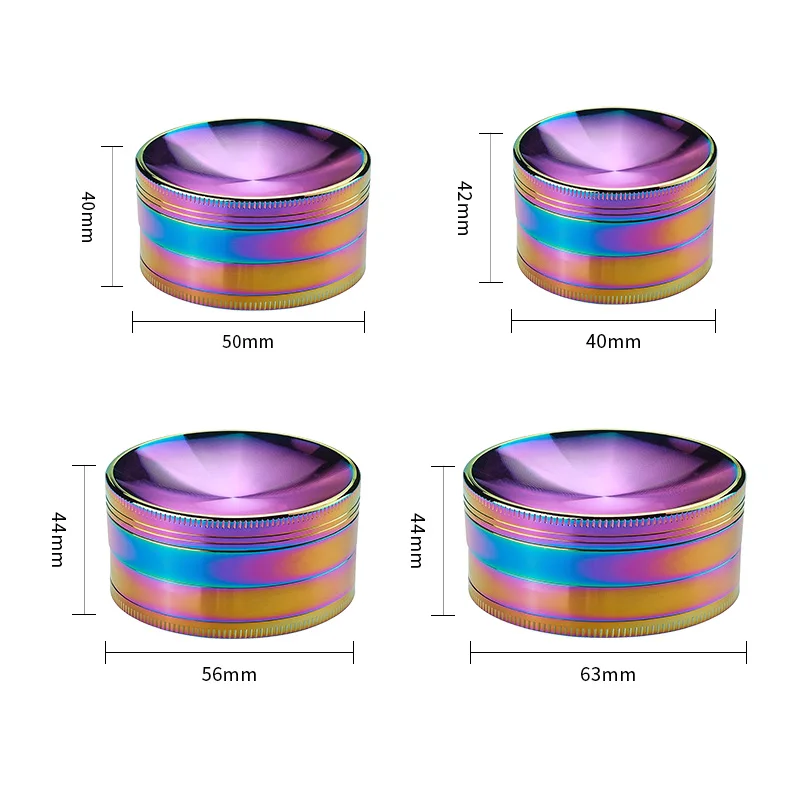Custom Logo Grinder 4 Layers Zinc Alloy Mixed Color Modern Wholesale Popular Hot Sale Herb Grinder