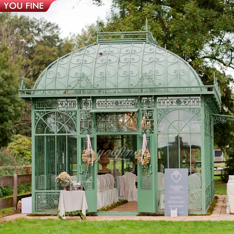 Outdoor Garden Large Green House Wrought Iron Pavilion