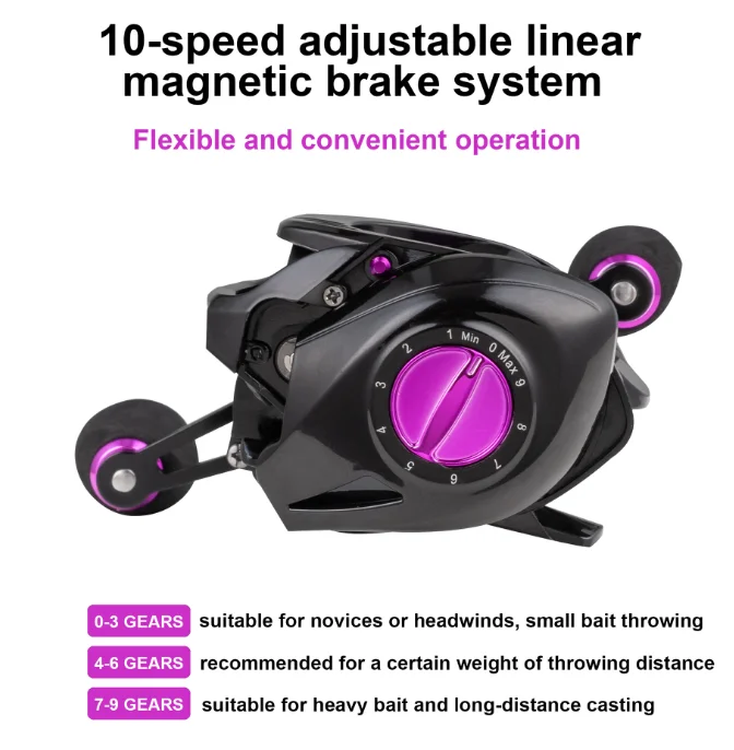 NAITE Z66 wholesale black purple baitcasting fishing reels