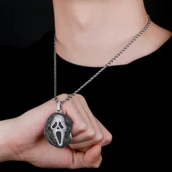 Halloween Europe and the United States popular ghost ghost hip hop pendant full of zircon necklace sweater accessories