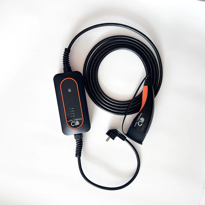 Portable Level 2 Home EVSE Charger Type B 220V 10A 13A 16A 32A 7.4kw IEC 62196-2 Type 2 Or Type 1 GB/T Plug