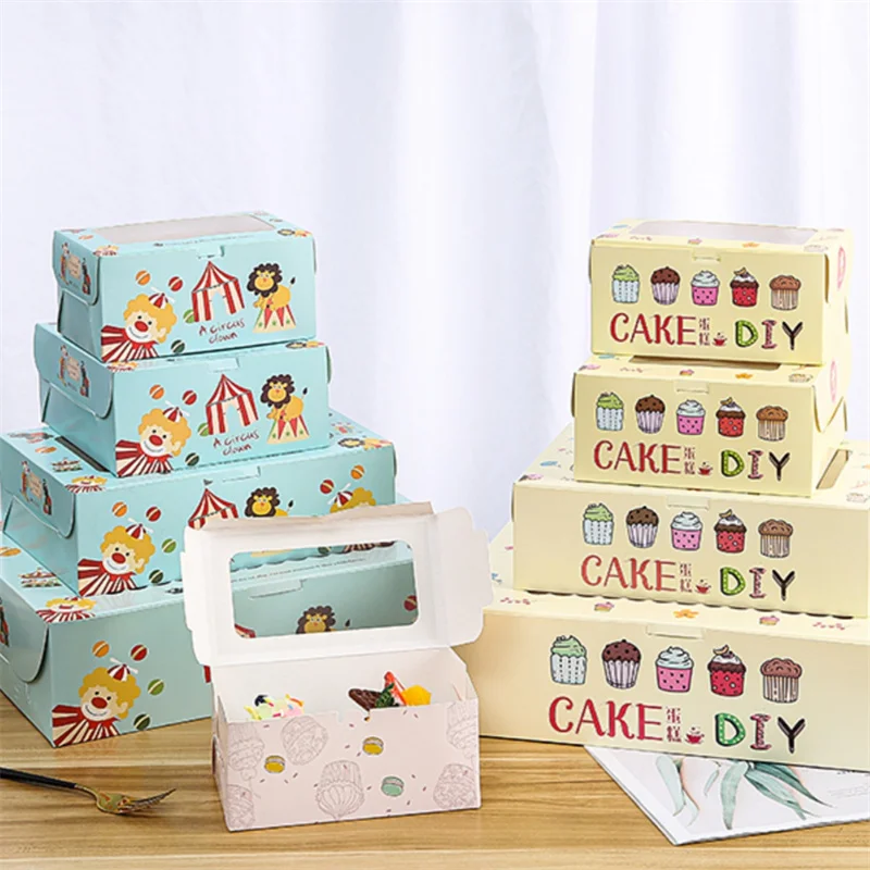 Customized Transparent Gift Cake Cube Box 50 Cm Gift Box Size Cake Christmas Cake Box Gift