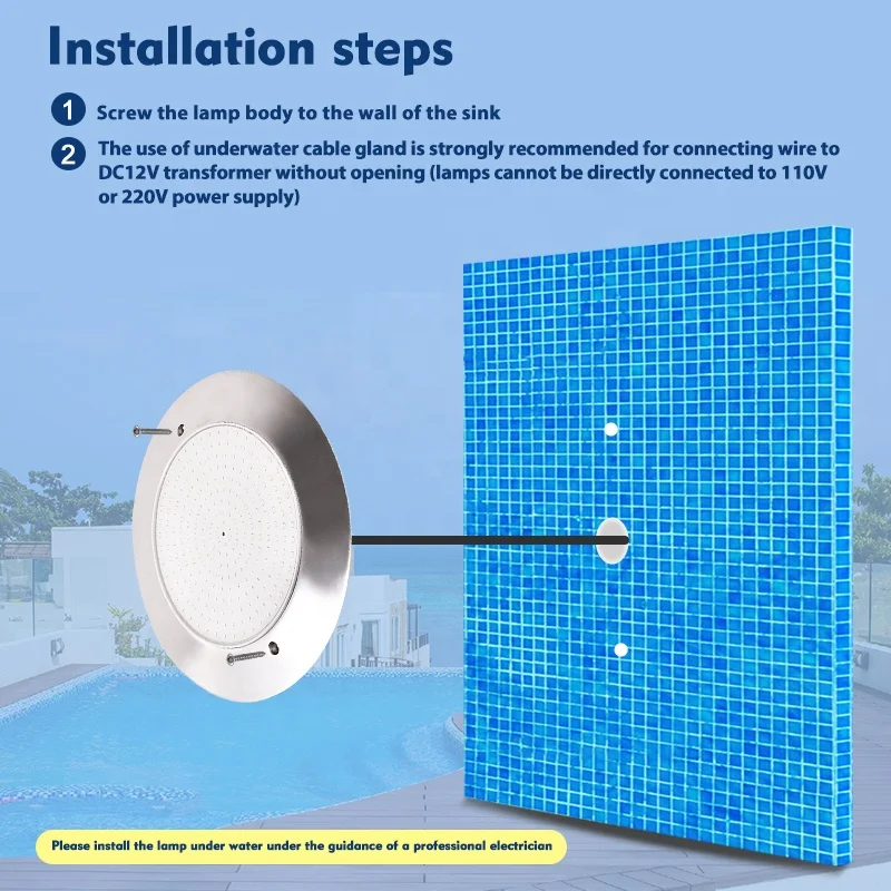 DC 12V Ip68 Waterproof 4 Wire RGBW Stainless Steel Resin Filled Led Underwater Light for Swimming Pool