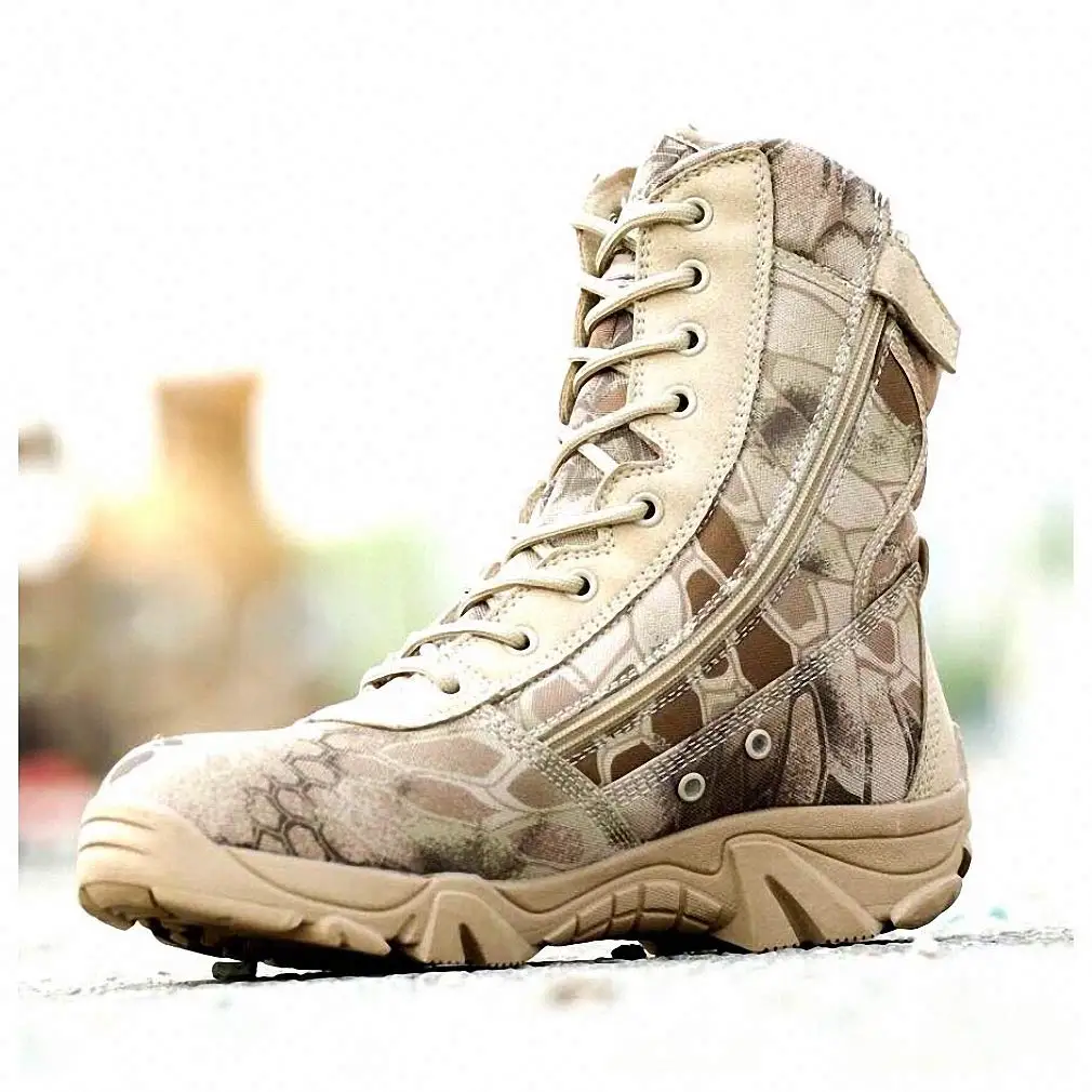 Anaconda Print Tactical Boots Magham Camouflage High Top Training Shoes Special Forces Desert  Boots