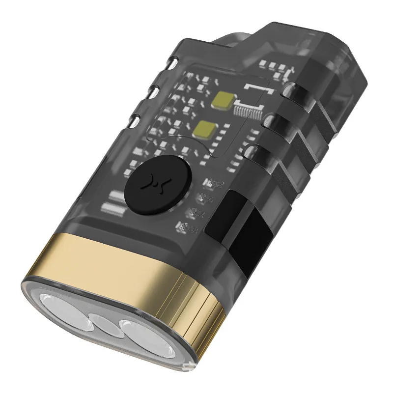 High Power LED Torch Rechargeable Work Light with Keychain IP65 Rated ABS Body Lithium Battery for Camping