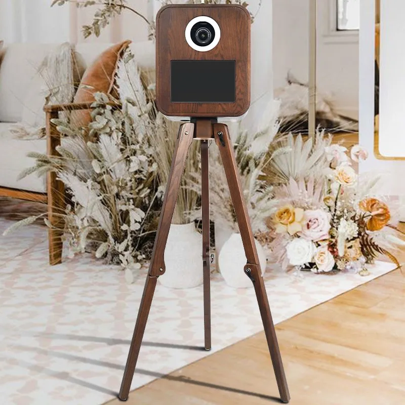 Portable Retro Photobooth Real Wood Instant DSLR Wedding Vintage Photo Booth Machine with Printer