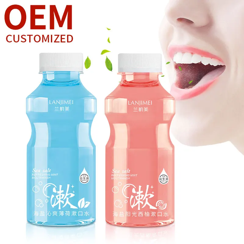 Lanjimei probiotic portable breath alcohol free tooth stain removing mouthwash in stock