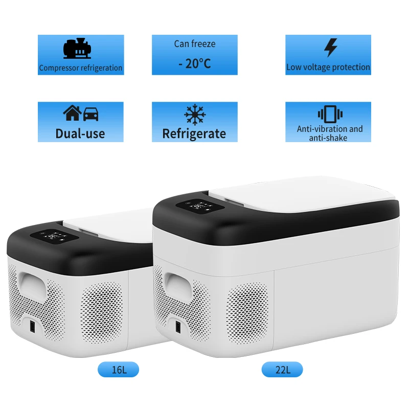 18L Car Home Auto Refrigerator Mini Fridges DC12/24V Freezer Cooler Heater Keep Warm Fresh for Car Home Pinic Camping AC110/220V