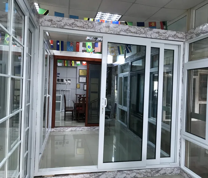 3- track customized size PVC/UPVC sliding closet door for apartment