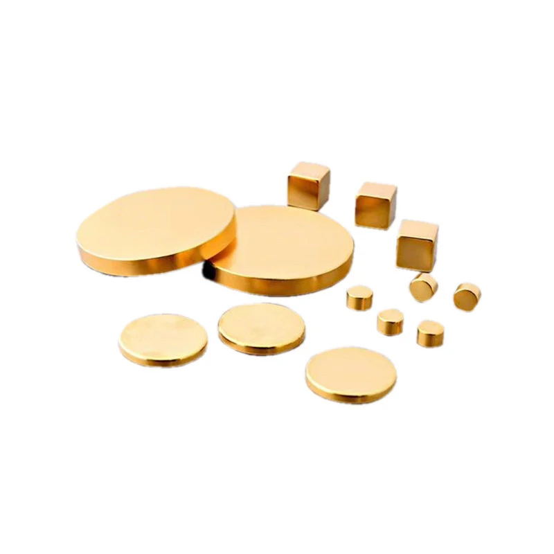 Rare Earth Disc Magnets Round Gold Plated Neodymium Magnets