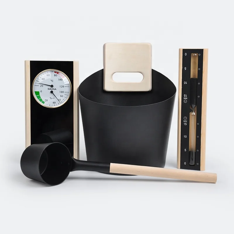 Modern Design High Quality Wholesale Sauna Accessories Set Includes Aluminum Bucket with Spoon Control Panel Dry Steam Steaming