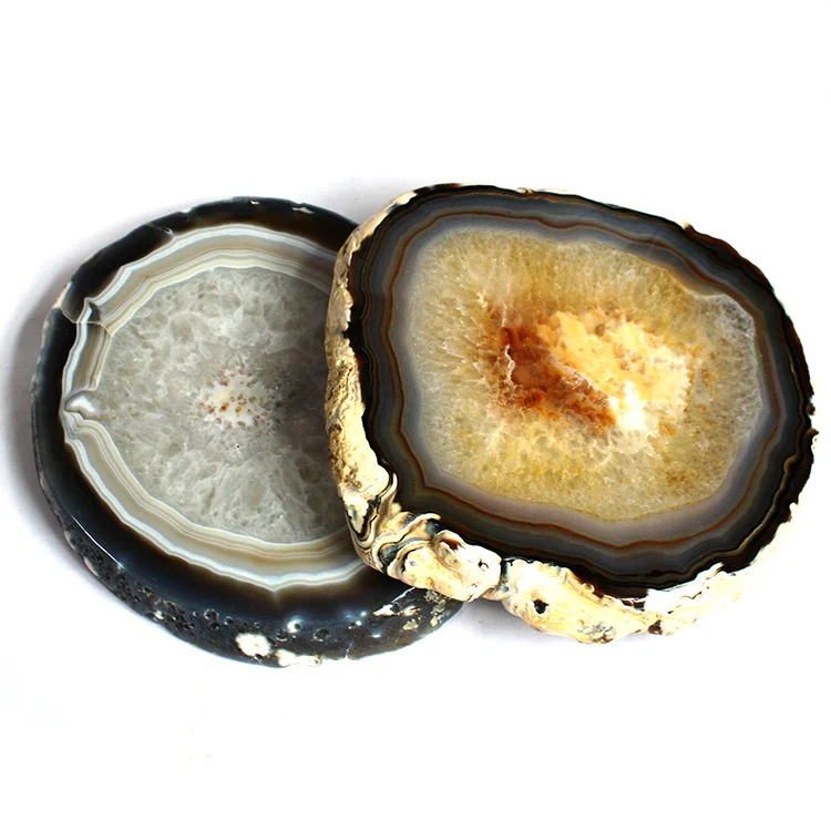 Highly Polished Crystal Slice Large Size Natural Agate Slices