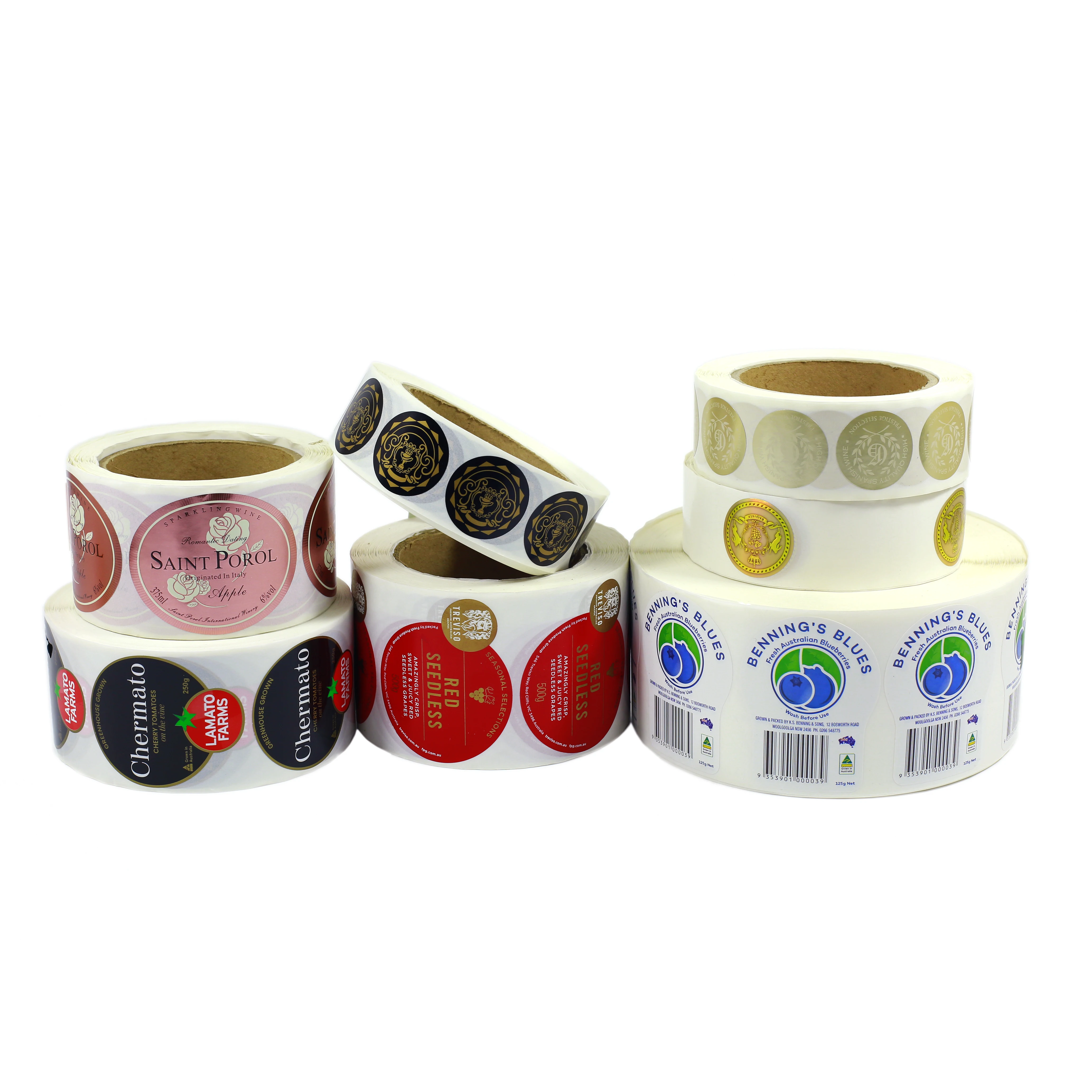 Горячая Распродажа индивидуальная Водонепроницаемая термоэтикетка пищевая упаковка этикетка круглые наклейки с