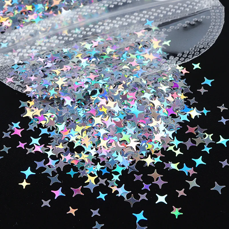 Nail Diy Manicure Accessories Shiny Reflective Star Nail Glitter Diy Holographic Flakes Star Nail Glitter Sequins