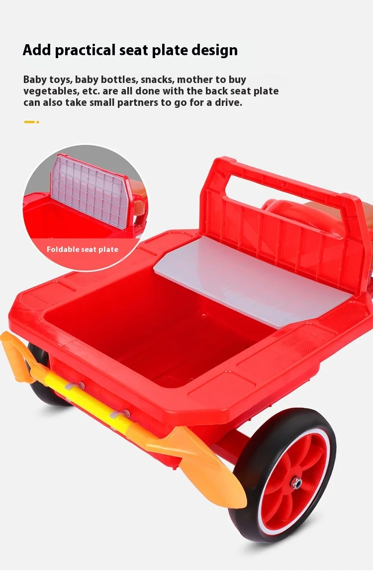 Kids Plastic Tricycle with Bucket 3-5-6 Balcony Car Toy for Male and Female Children Aged 2-4 Years