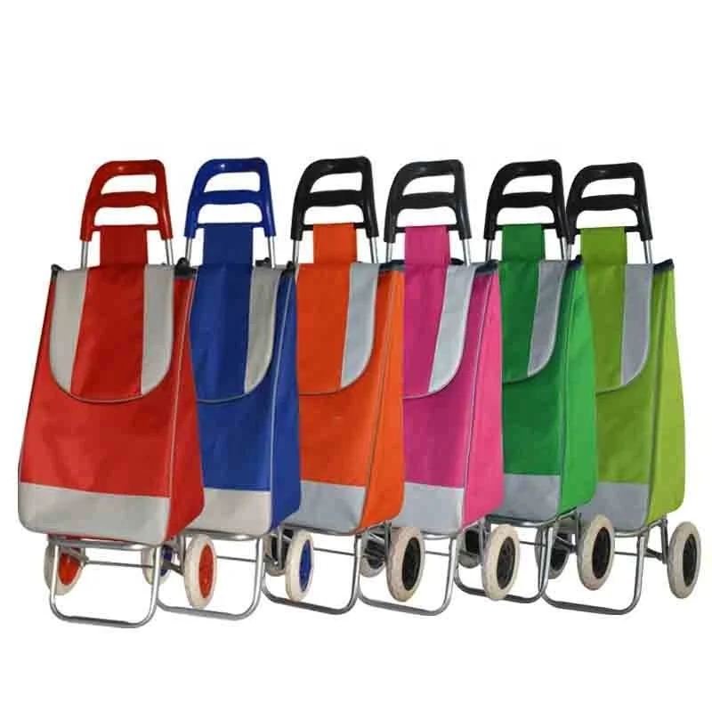 WETRUST CUSTOM LOGO Folding Shopping Cart Portable Shopping Folding Trolley Bag with 2 WHEELS