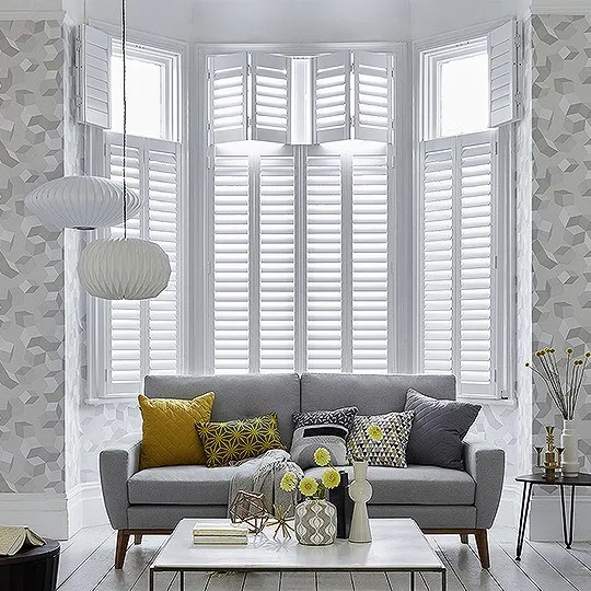 
Outdoor Window High Quality PVC Tier on Tier Plantation Shutters 