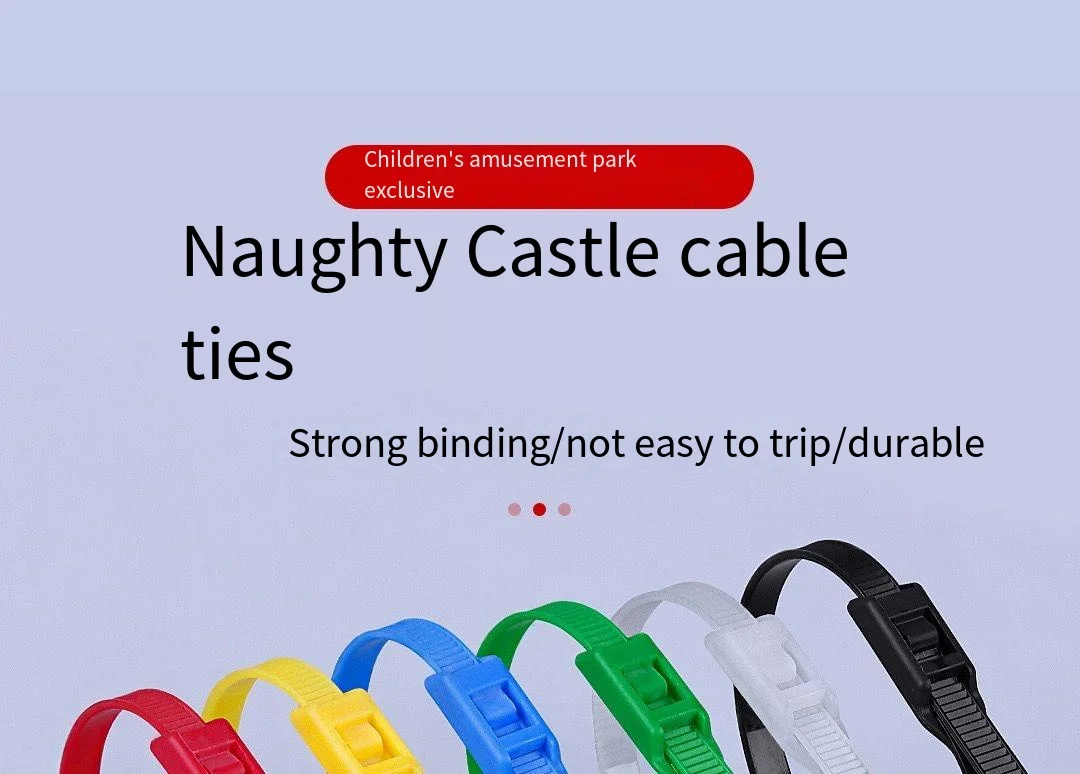 100 Pcs Strong Self-Locking Heavy Duty Plastic Zip Ties Never-Break Nylon Cable Tie Wraps Protective Tube Naughty Castle