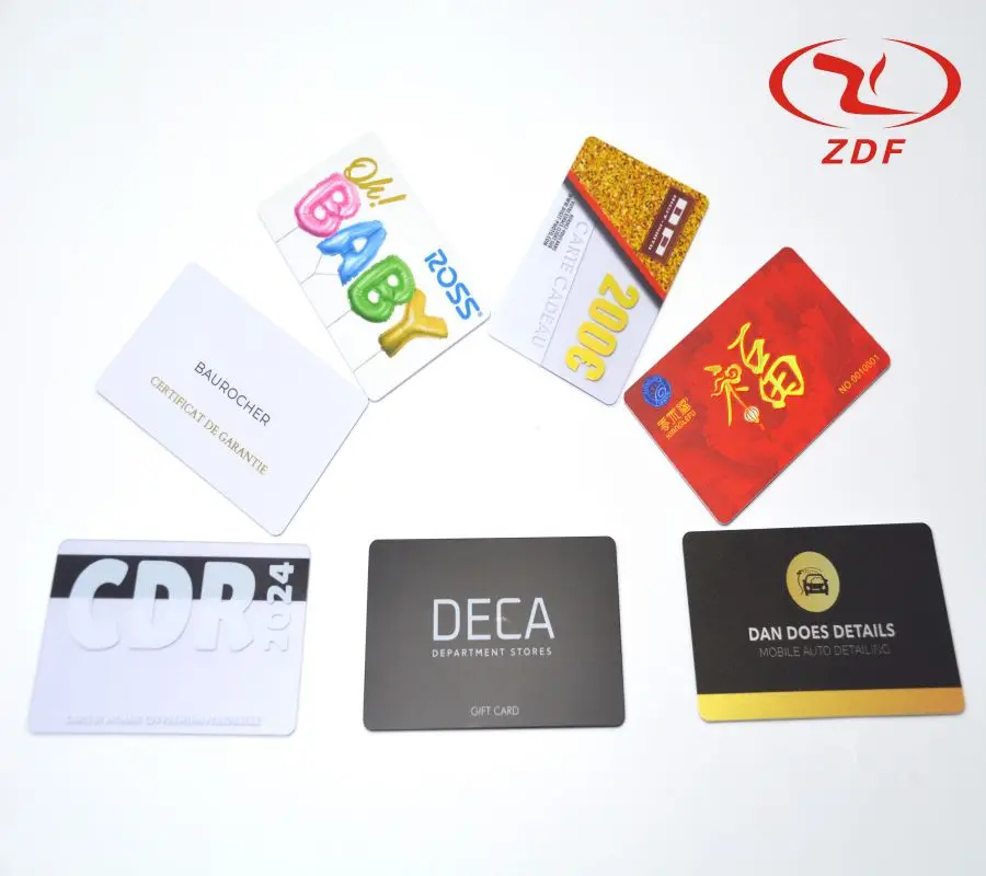 Factory wholesale Customized printed PVC Gift card VIP membership Loyalty Card signature panel with embossed number