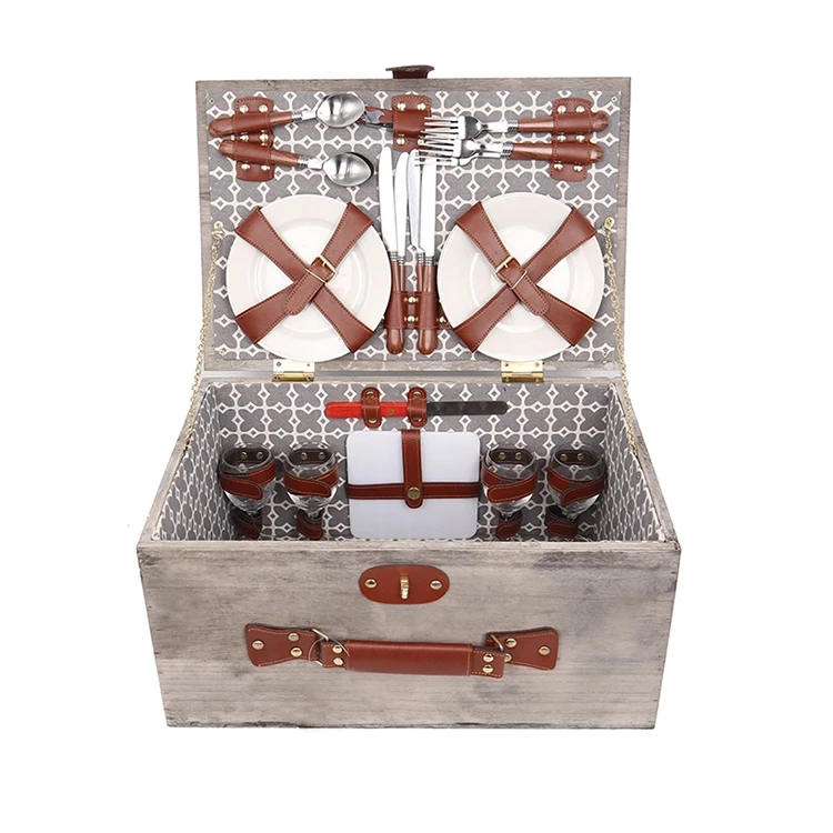 YRMT, лидер продаж, корзина для пикника на 2 человек, деревянные корзины для пикника с ручками