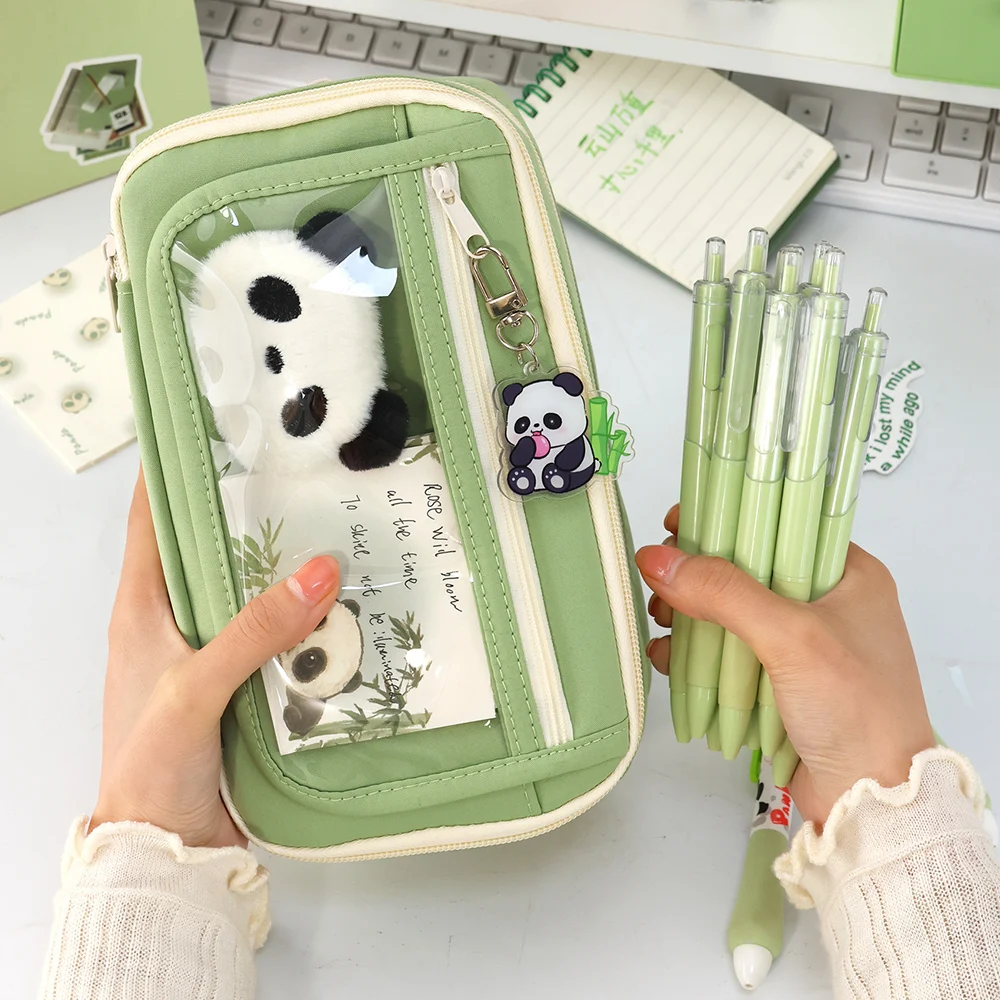 Wholesale Transparent Pencil Case for Girls High-Capacity Stationery Box High Aesthetic Pencil Case for Middle School