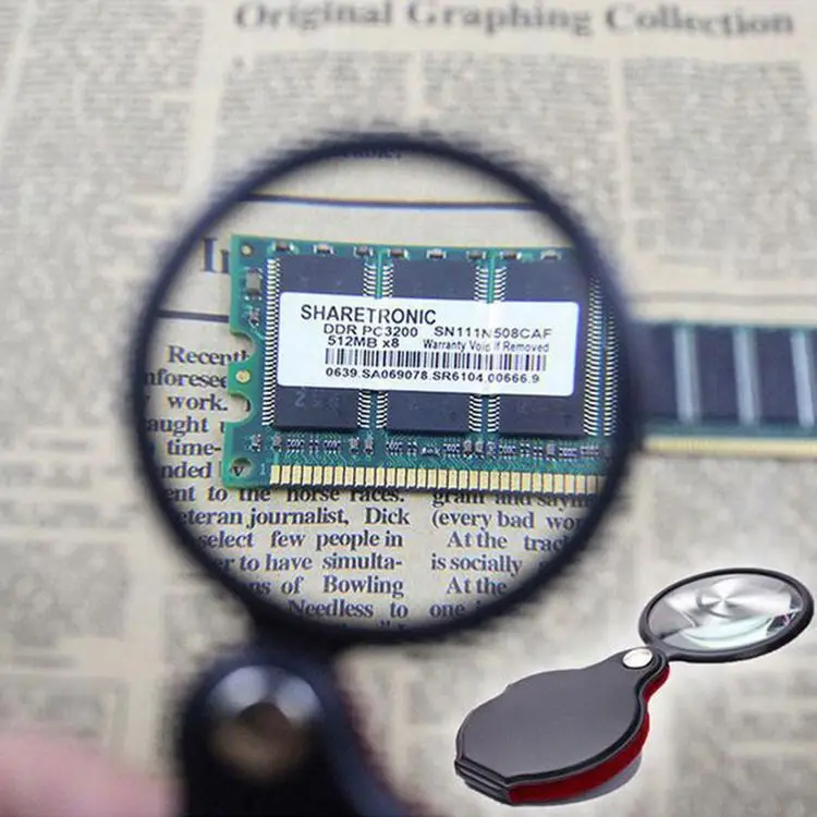 Portable Mini 50mm 8X Pocket Folding Magnifier Reading Magnifying Eye Loupe Glass Lens Foldable Jewelry Loupes