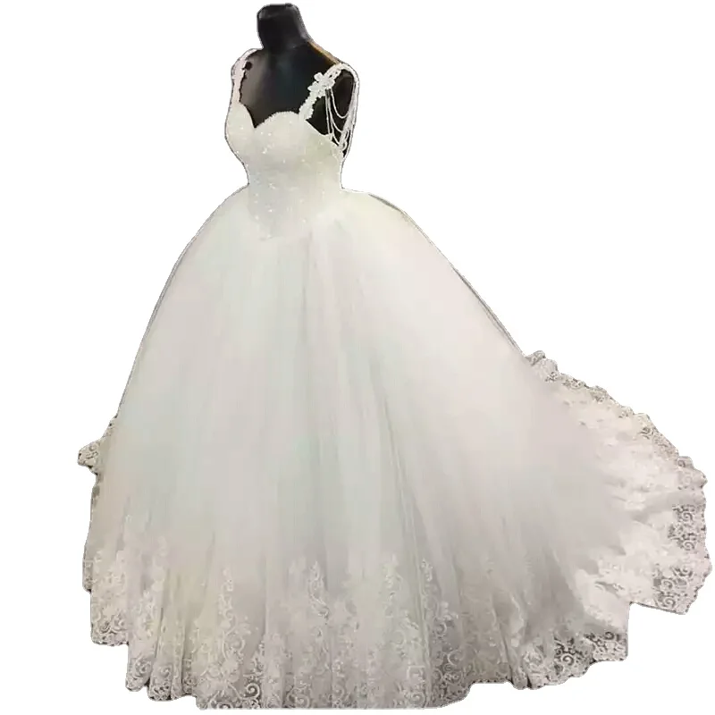 Свадебные платья FA81 дизайнерское Белое Бальное Платье с блестками и бисером свадебные 2022 китайская фабрика Интернет-магазина