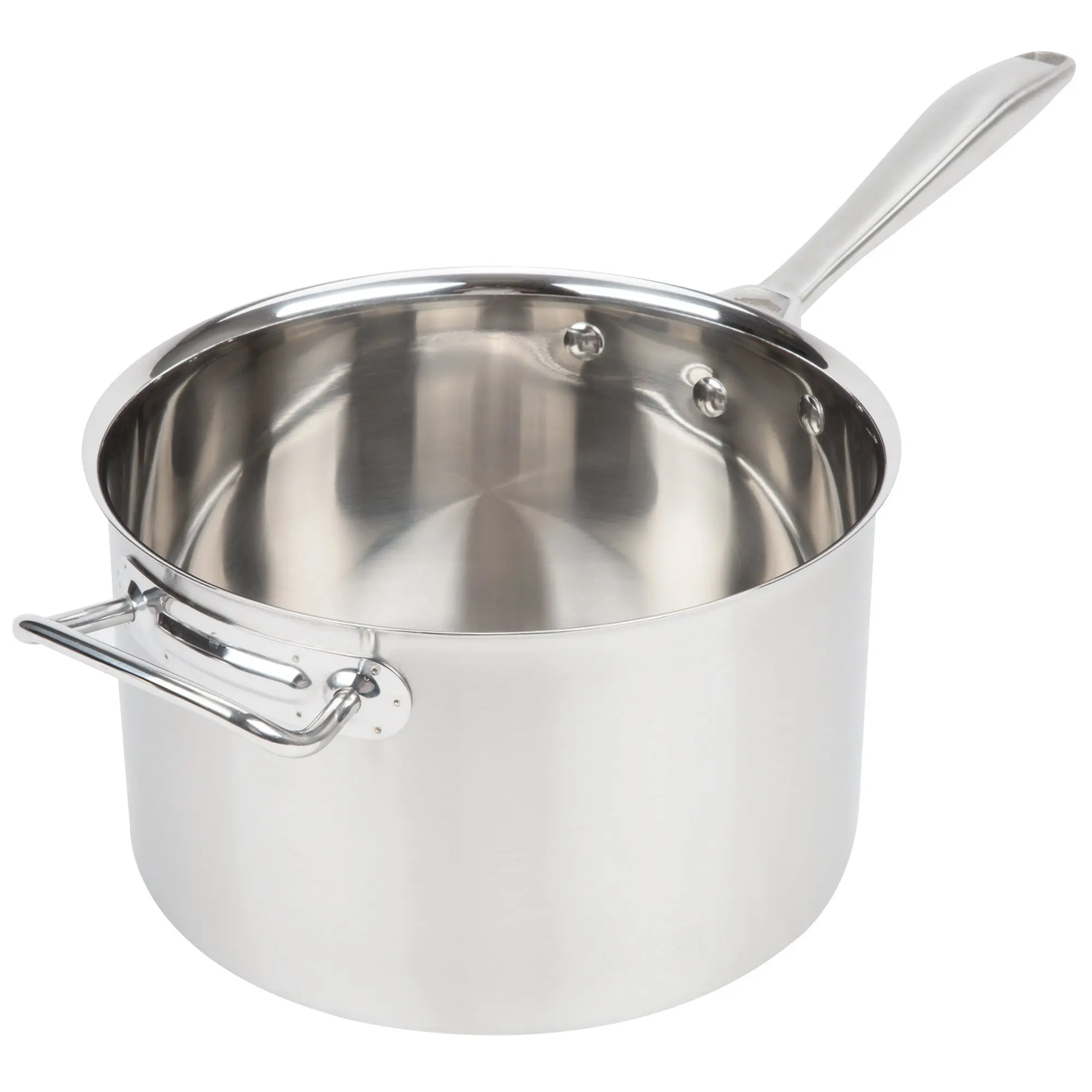 1.5QT Hot Sale High quality Stainless Steel Sauce Pan Used Food Fry Pan Aluminium Base Cookware For Restaurant Sauce Pot