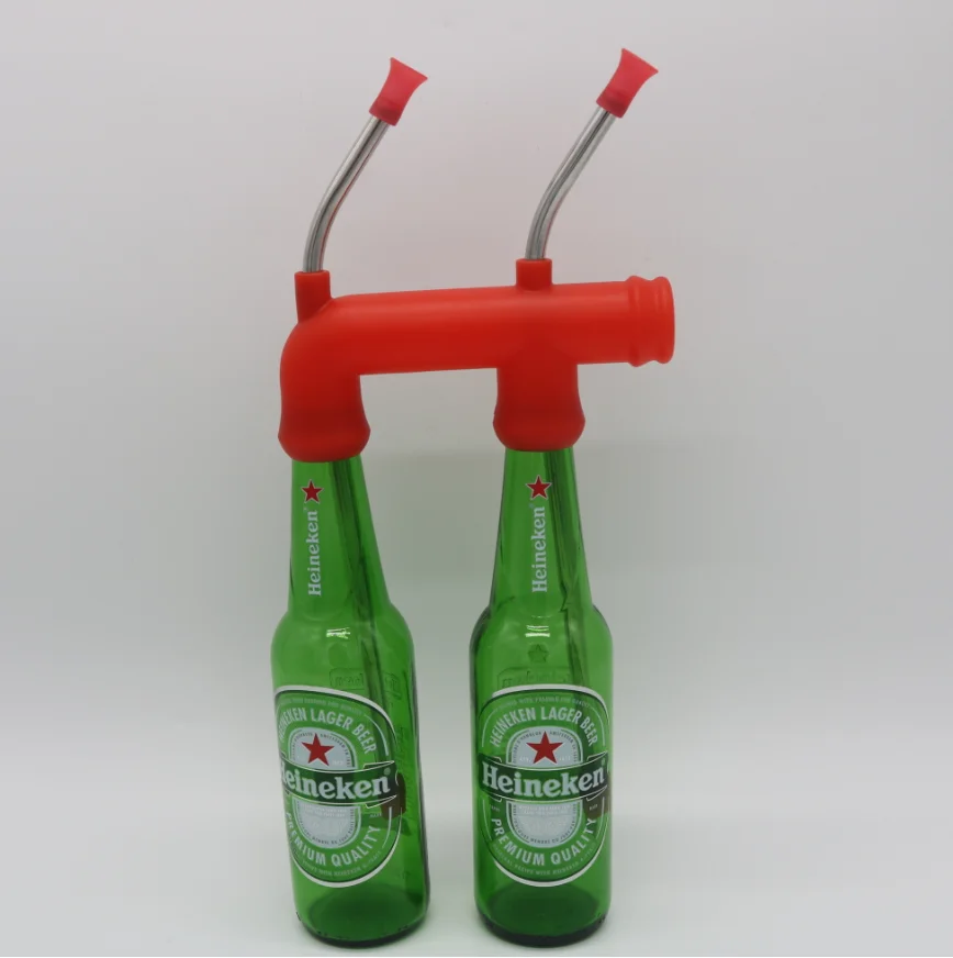 2021 wholesale price double bottle beer snorkel drinking tool for party