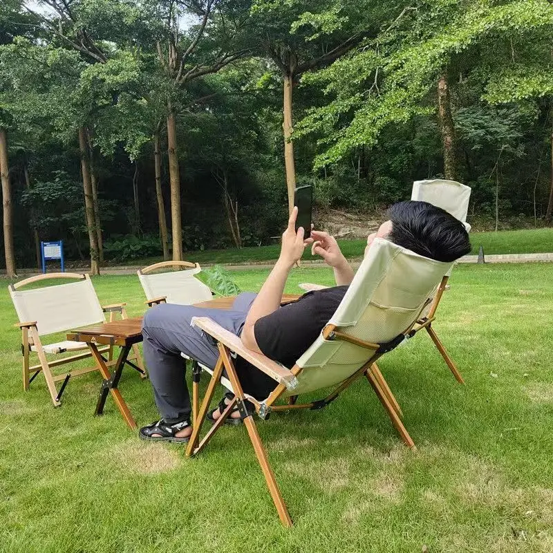 Aimei new outdoor camping beach aluminum alloy high back portable storage folding chair