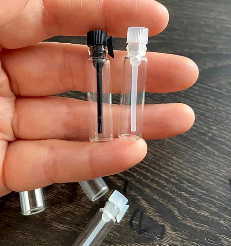 0.5ml 1ml 2ml 3ml 5ml mini glass perfume vial perfume sample vial tester bottle tube with applicator