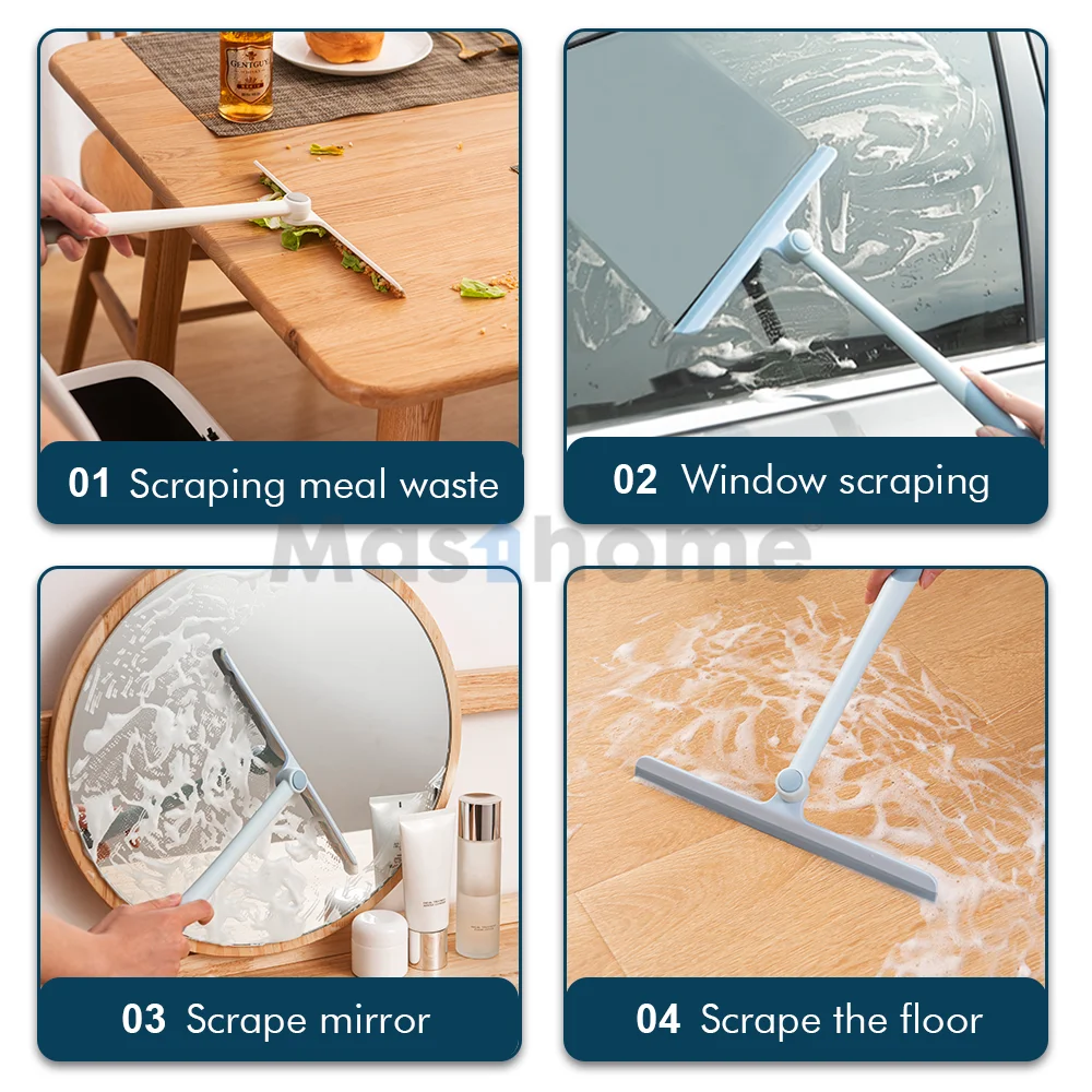 Masthome tpr handle window washing cleaner flexible window cleaning rotatable head squeegee