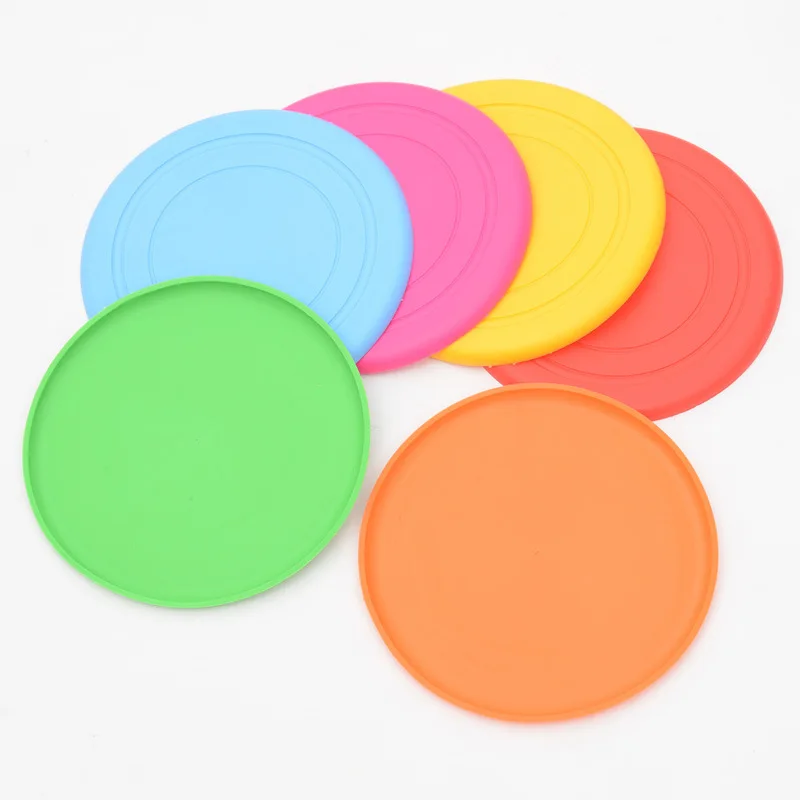  По индивидуальному заказу высокое качество Круглый Собака frisbeed собаки ошейник для дрессировки домашних животных игрушки силиконовые устойчивостью укуса летающий