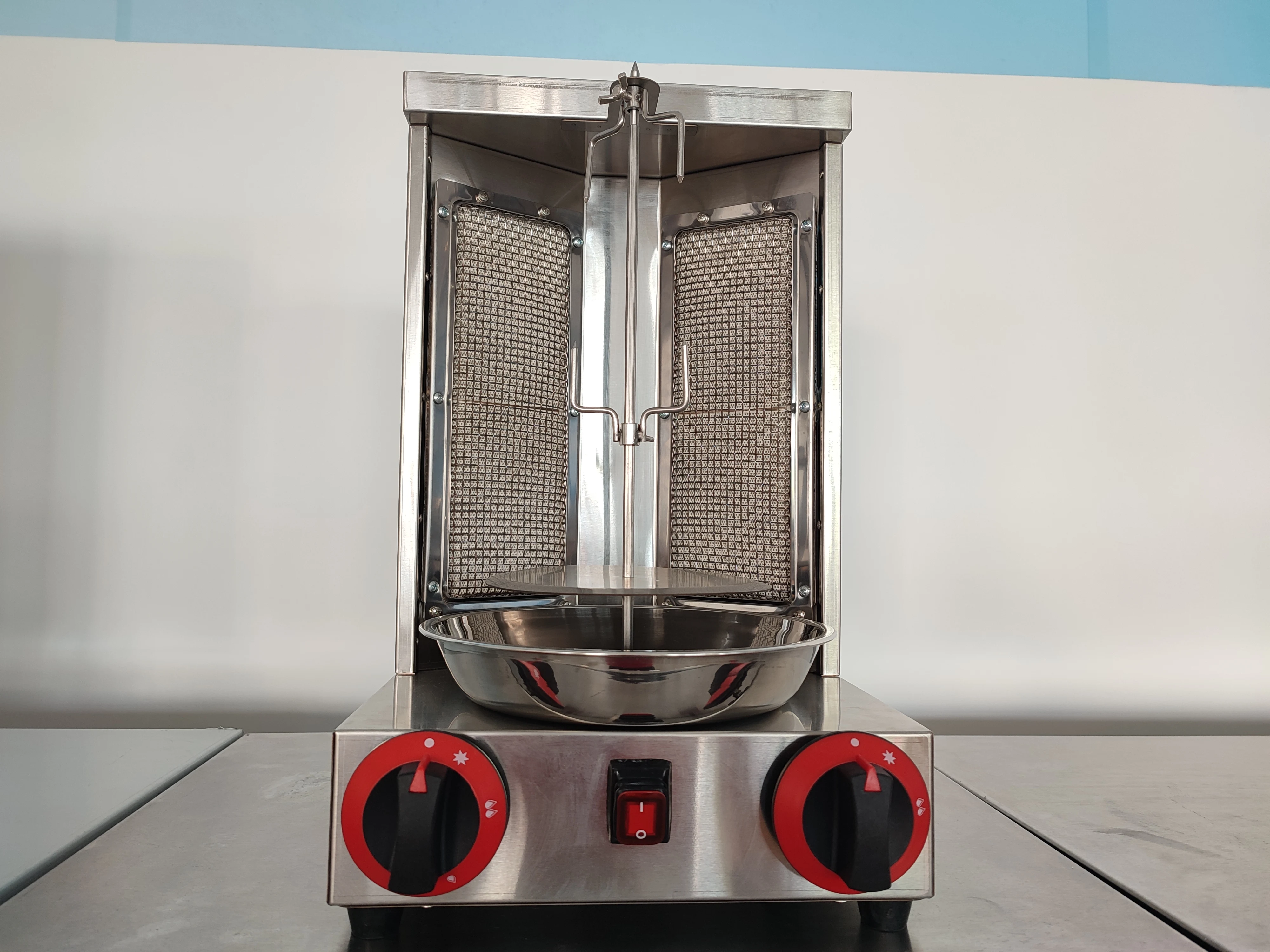 Commercial Desktop Gas Chicken Grill Barbecue Shawarma Machine Kebab Machine With Double Burners