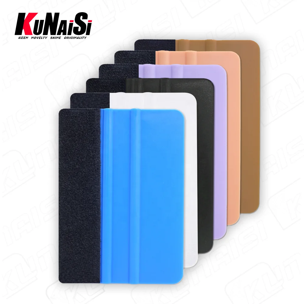 KUNAISI Custom logo car wrapping tool white squeegee rakel vinyl squeegee felt squeegee